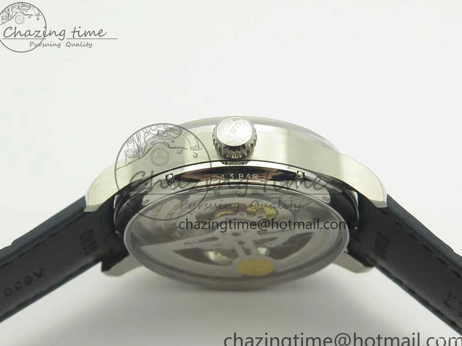 MIROTIME 0111 Cozy Portuguese Tourbillon IW5463 SS ZF Best Edition White Dial Blue Hands on Blue Leather Strap 7172